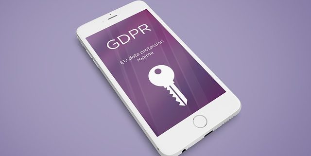 picture of a phone with gdpr for data protection regulations affecting marketing in the EU