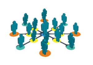 Picture of people connected together because Twitter marketing is all about making connections