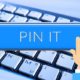 Keyboard with pin it overlaid on top for using pinterest for social media marketing