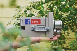Picture of a video camera used to create live Facebook video marketing
