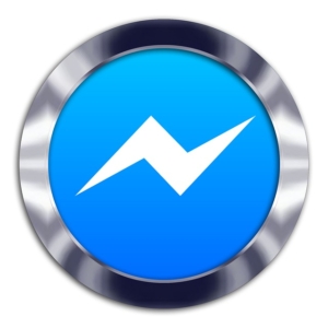 Picture of the facebook messenger symbol surrounded by chrome