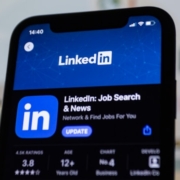 Photo of the linkedin app open on a mobile phone