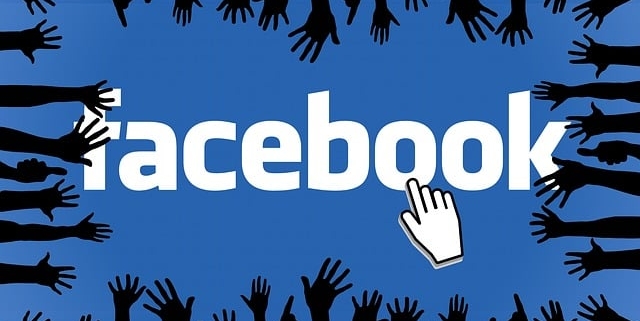 the facebook logo surrounded by shadow people to represent facebook groups